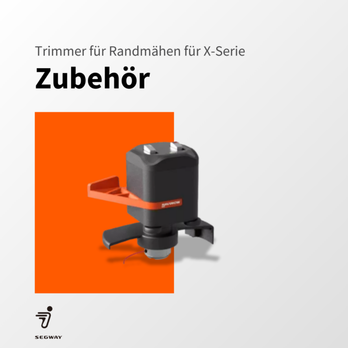 Trimmer für Randmähen, kompatibel mit der X-Serie Mähroboter, schwarzes Zubehör mit orangefarbenen Elementen, ideal für präzise Rasenpflege