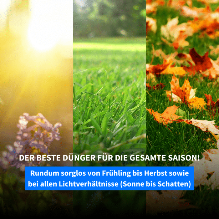 Premium Rasendünger für jede Jahreszeit – ideal von Frühling bis Herbst bei Sonne und Schatten für gesunden, grünen Rasen mit Segway Navimow