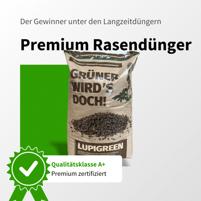 LUPIGREEN Premium Langzeit-Rasendünger mit A+ Qualität – organisch-mineralischer Dünger für kräftigen, dichten Rasen passend zum Segway Navimow