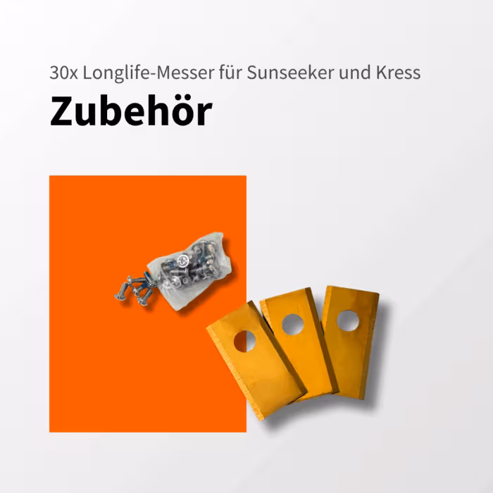 30x Longlife-Messer für Mähroboter von Sunseeker und Kress – langlebige Ersatzklingen für präzisen Rasenschnitt
