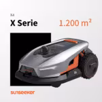 Sunseeker X4 Mähroboter der X-Serie für Rasenflächen bis 1200 m² – präzise, kabellose Rasenpflege mit moderner Navigation