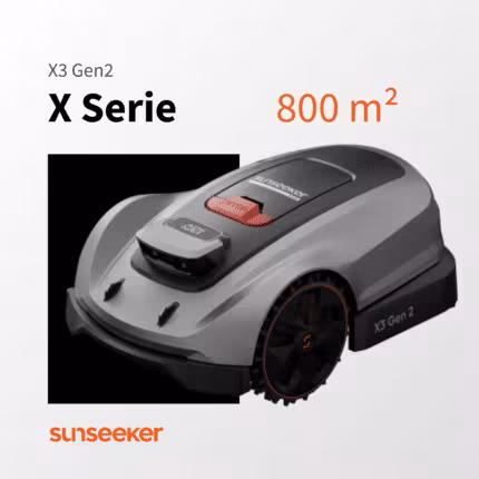 Sunseeker X3 Gen2 Mähroboter der X-Serie für Rasenflächen bis 800 m² – kompakte, kabellose Rasenpflege mit moderner Navigation