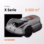 Produktabbildung des Sunseeker X7 Plus Gen2 Mähroboters aus der X Serie für Rasenflächen bis 6.000 Quadratmeter