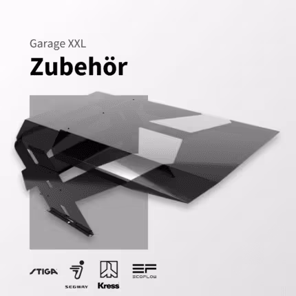 Garage XXL Zubehör für Mähroboter – schwarze Metallgarage kompatibel mit Stiga, Segway, Kress und EcoFlow Mährobotern