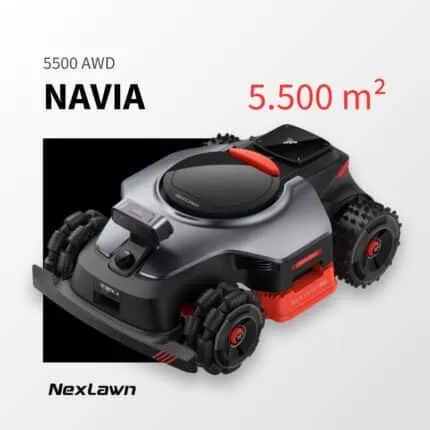NexLawn NAVIA 5500 AWD Mähroboter für bis 5.500 m² mit 4WD-Allradantrieb und NexNav™ NRTK 360° LiDAR Navigation