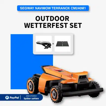Segway Navimow Terranox CM240M1 Outdoor Wetterfest Set mit Mähroboter und Garagenmatte – kabellos für bis zu 24000 m²